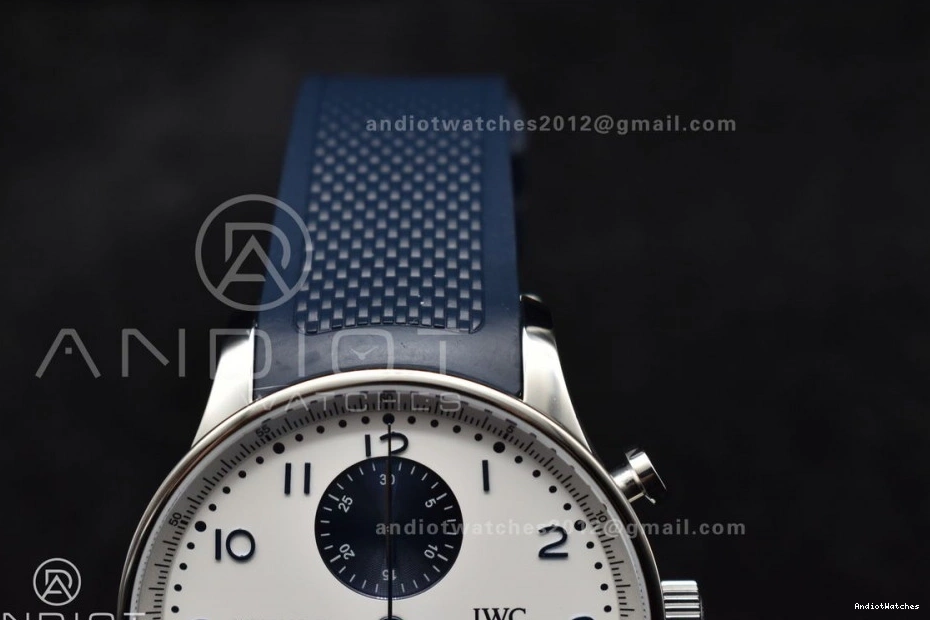 Strap 1011 Blue Chrono Dial A IW3716 Portuguese Best on White WeatherProof 1:1 Edition Z+F Blue Rubber 0111